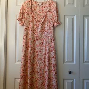 Pink and orange flower dress